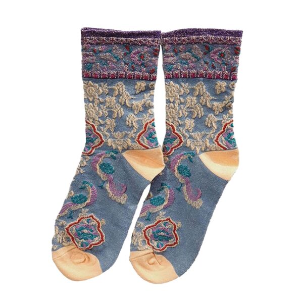 Γυναικείες Κάλτσες Κορεάτικες Retro Θαλασσί / Σομόν